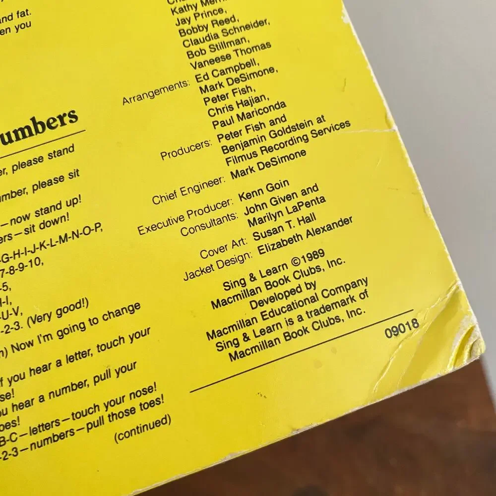 Vintage 1989 Reading Readiness Sing & Learn Vinyl Record